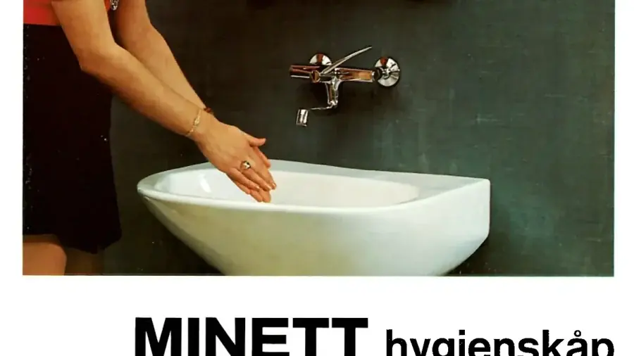 Äldre annons för hygienskåpet Minett från AB Tranås Rostfria